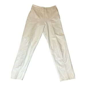 (Made In The USA) Real Leather Vakko Women's Pants White Size 8